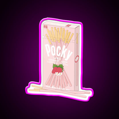 Strawberry Pocky Snack Food Led Neon Sign For Snack Room Rgb Color - Shineneon