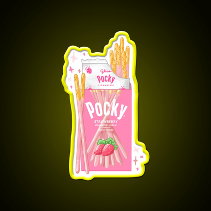 Strawberry Pocky Snack Food Led Neon Sign For Vending Area Rgb Color - Shineneon