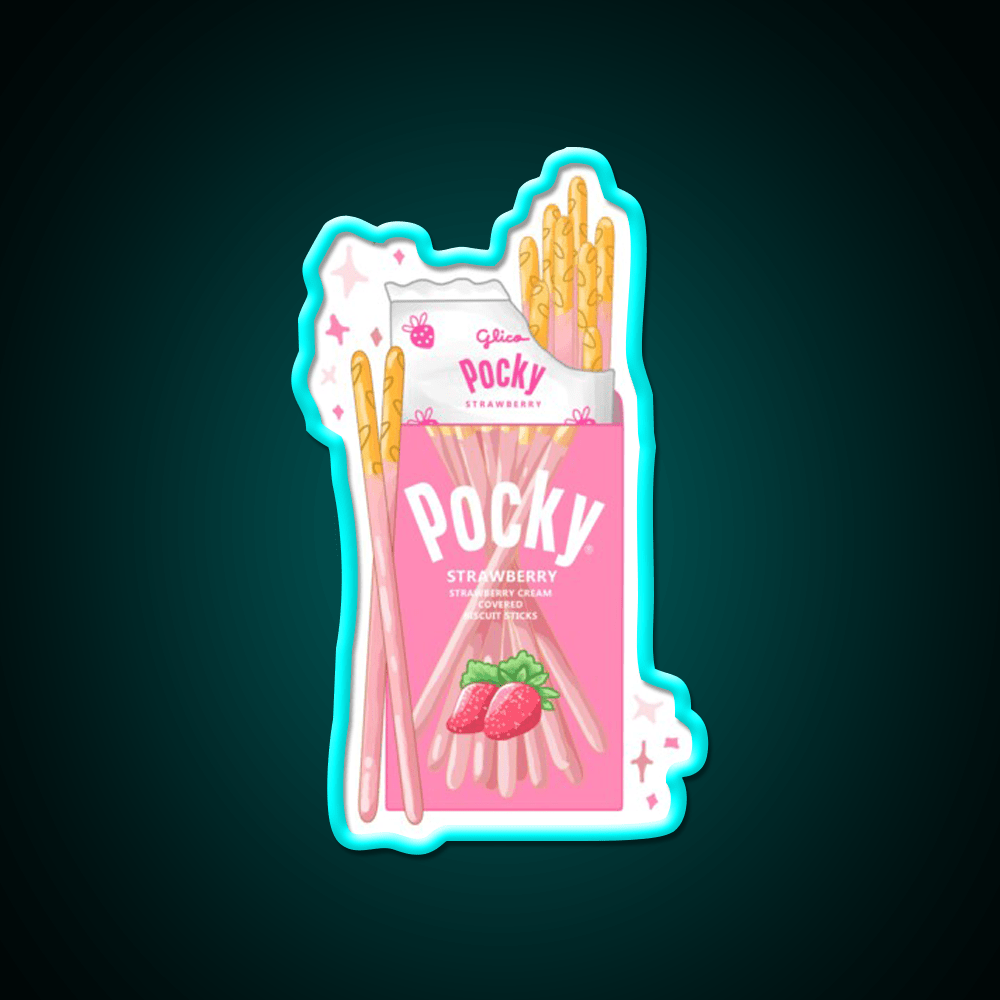 Strawberry Pocky Snack Food Led Neon Sign For Vending Area Rgb Color - Shineneon