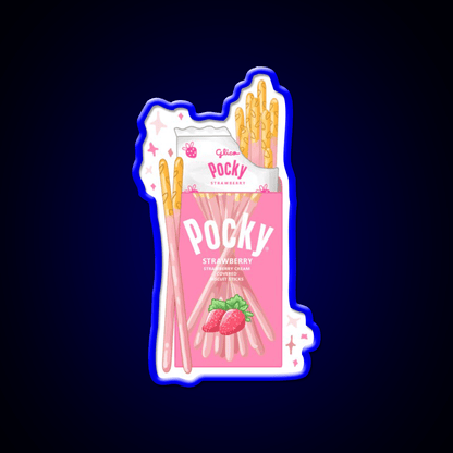 Strawberry Pocky Snack Food Led Neon Sign For Vending Area Rgb Color - Shineneon