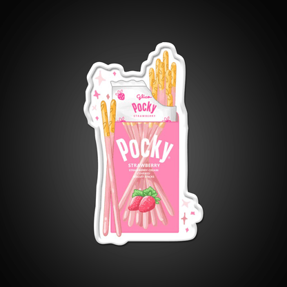 Strawberry Pocky Snack Food Led Neon Sign For Vending Area Rgb Color - Shineneon