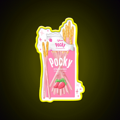 Strawberry Pocky Snack Food Led Neon Sign For Vending Area Rgb Color - Custom LED neon sign front view