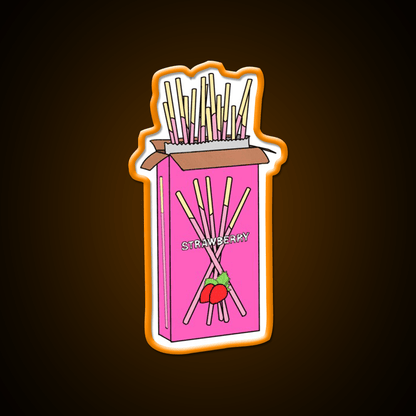 Strawberry Pocky Snack Food Led Neon Sign Rgb Color - Shineneon