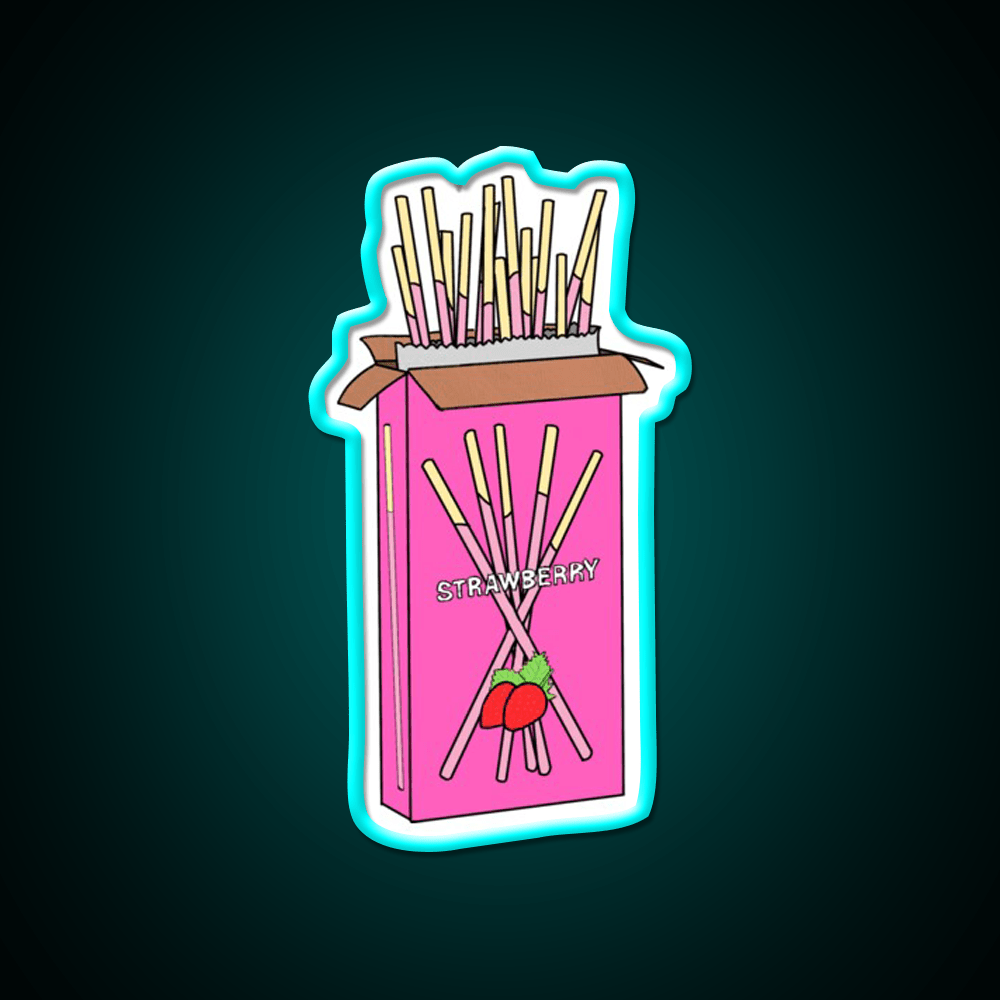 Strawberry Pocky Snack Food Led Neon Sign Rgb Color - Shineneon