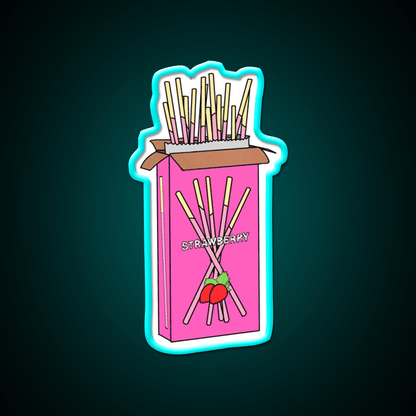 Strawberry Pocky Snack Food Led Neon Sign Rgb Color - Shineneon