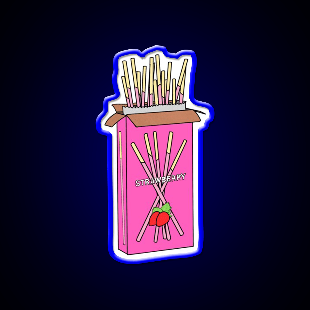 Strawberry Pocky Snack Food Led Neon Sign Rgb Color - Shineneon