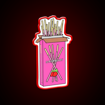 Strawberry Pocky Snack Food Led Neon Sign Rgb Color - Shineneon