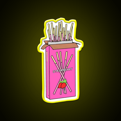Strawberry Pocky Snack Food Led Neon Sign Rgb Color - Shineneon