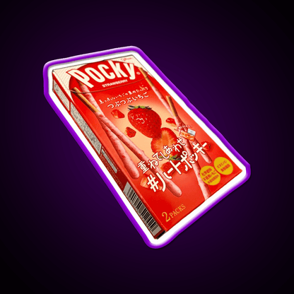 Strawberry Pocky Sticks Snack Food Led Neon Sign Rgb Color - Shineneon