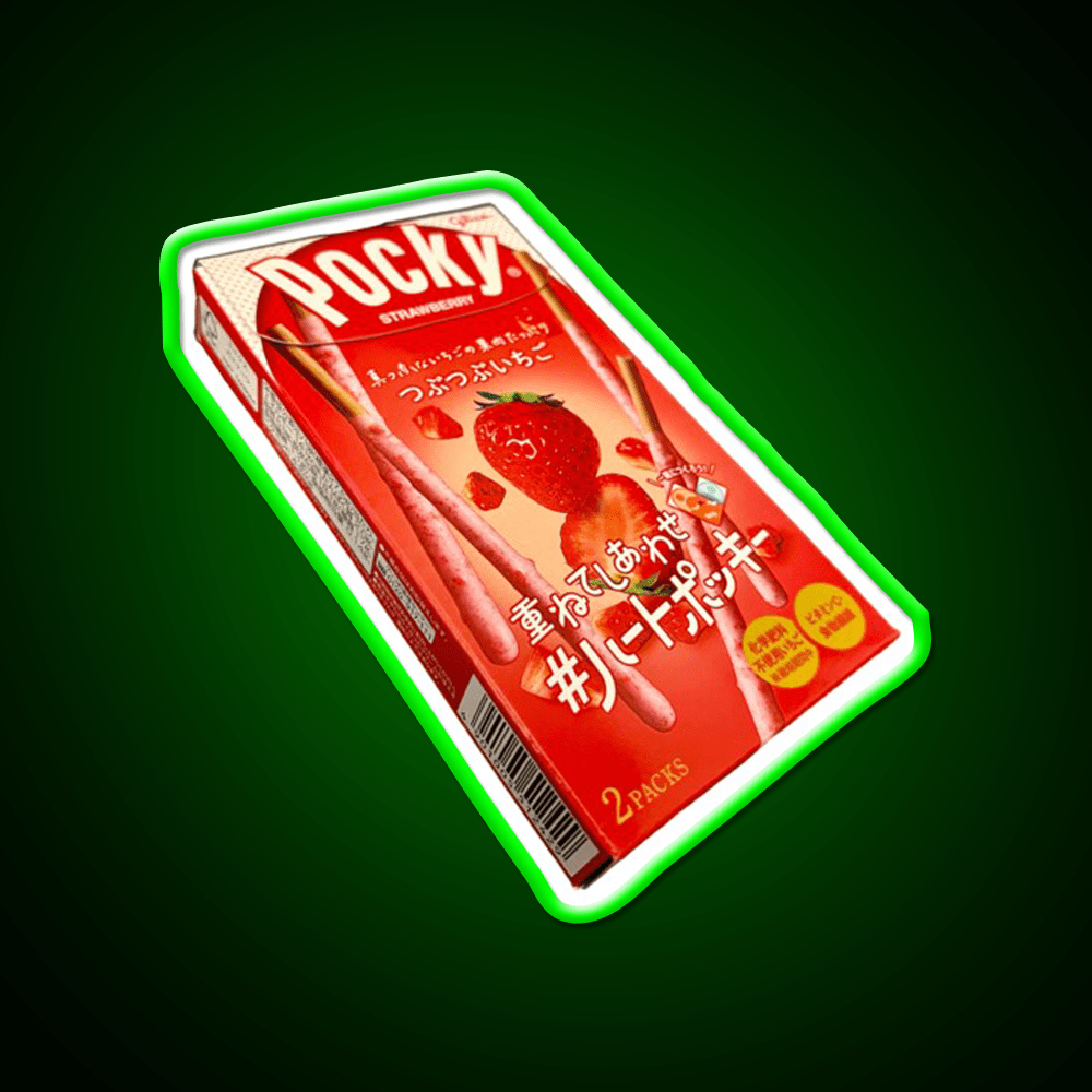 Strawberry Pocky Sticks Snack Food Led Neon Sign Rgb Color - Shineneon