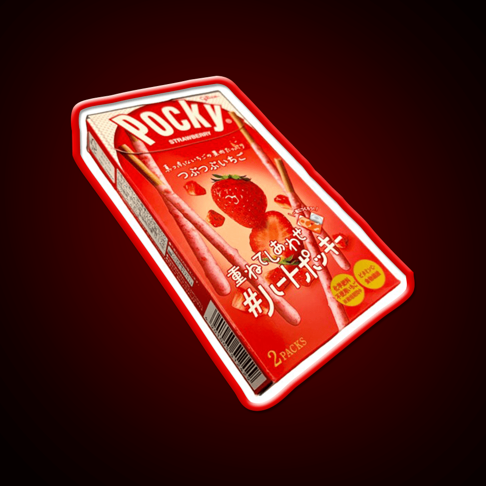 Strawberry Pocky Sticks Snack Food Led Neon Sign Rgb Color - Shineneon