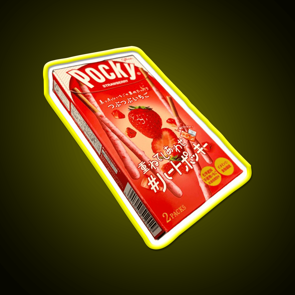 Strawberry Pocky Sticks Snack Food Led Neon Sign Rgb Color - Shineneon