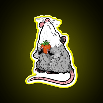 Strawberry Possum Snack Food Led Neon Sign Rgb Color - Shineneon