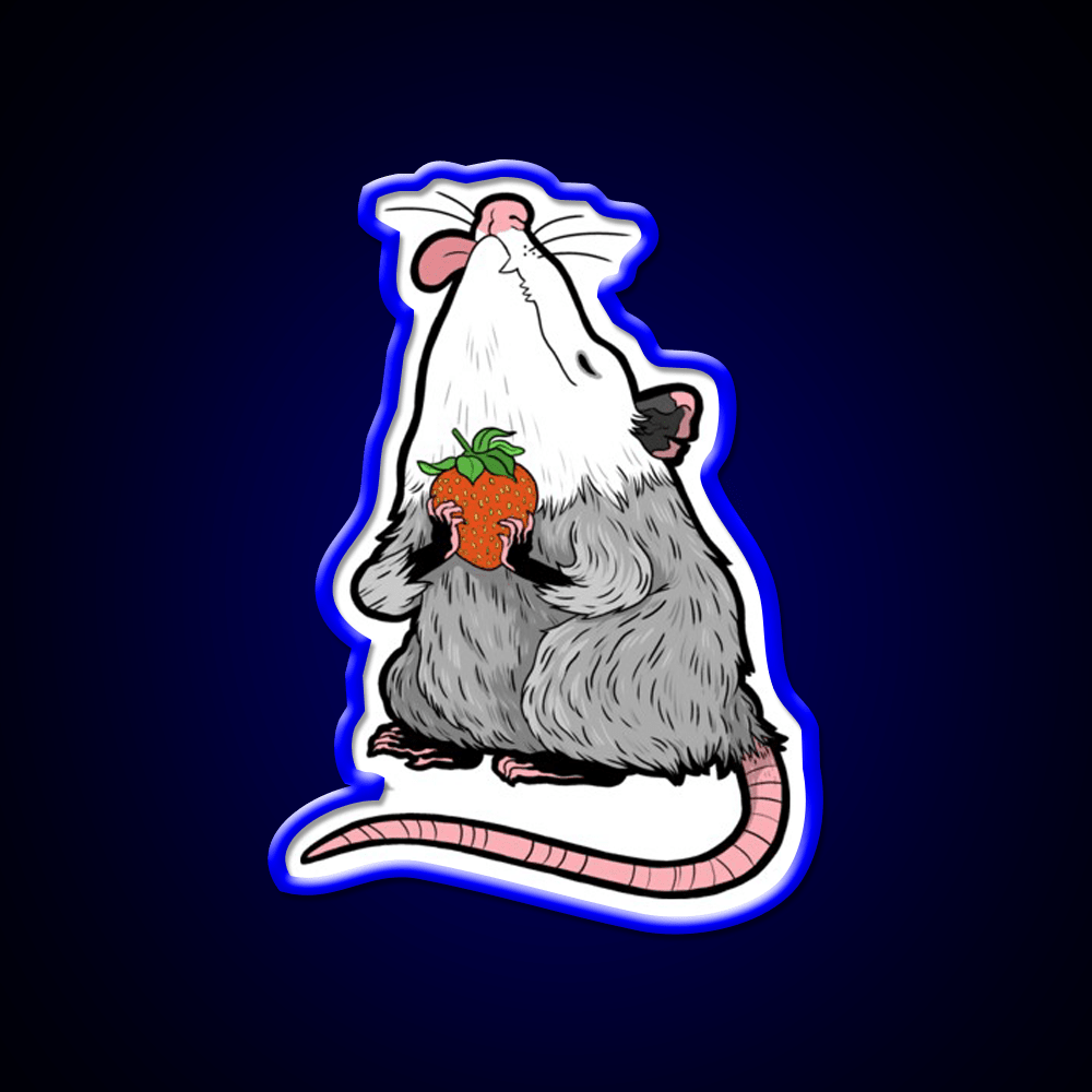 Strawberry Possum Snack Food Led Neon Sign Rgb Color - Shineneon