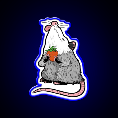 Strawberry Possum Snack Food Led Neon Sign Rgb Color - Shineneon