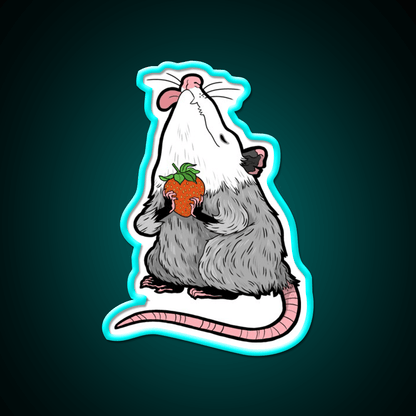 Strawberry Possum Snack Food Led Neon Sign Rgb Color - Shineneon