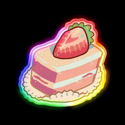 Strawberry Shortcake Food Snack Food Led Neon Sign Rgb Color - LED neon sign close-up detail