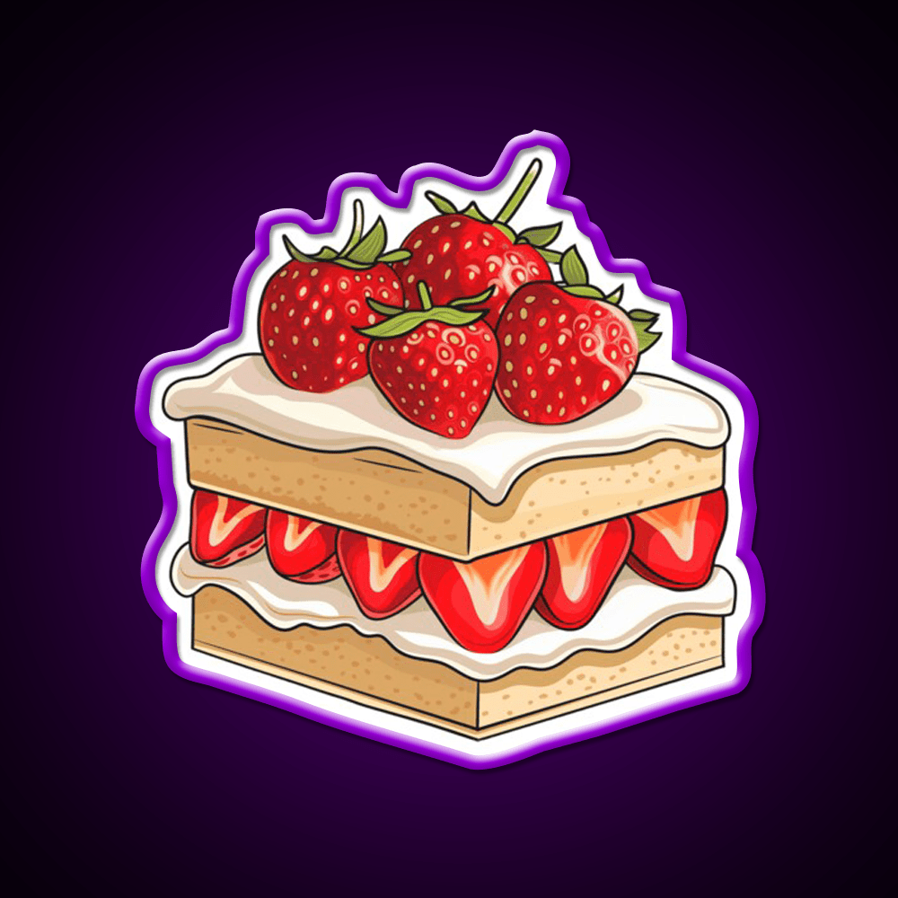 Strawberry Shortcake Snack Food Led Neon Sign Rgb Color - Shineneon