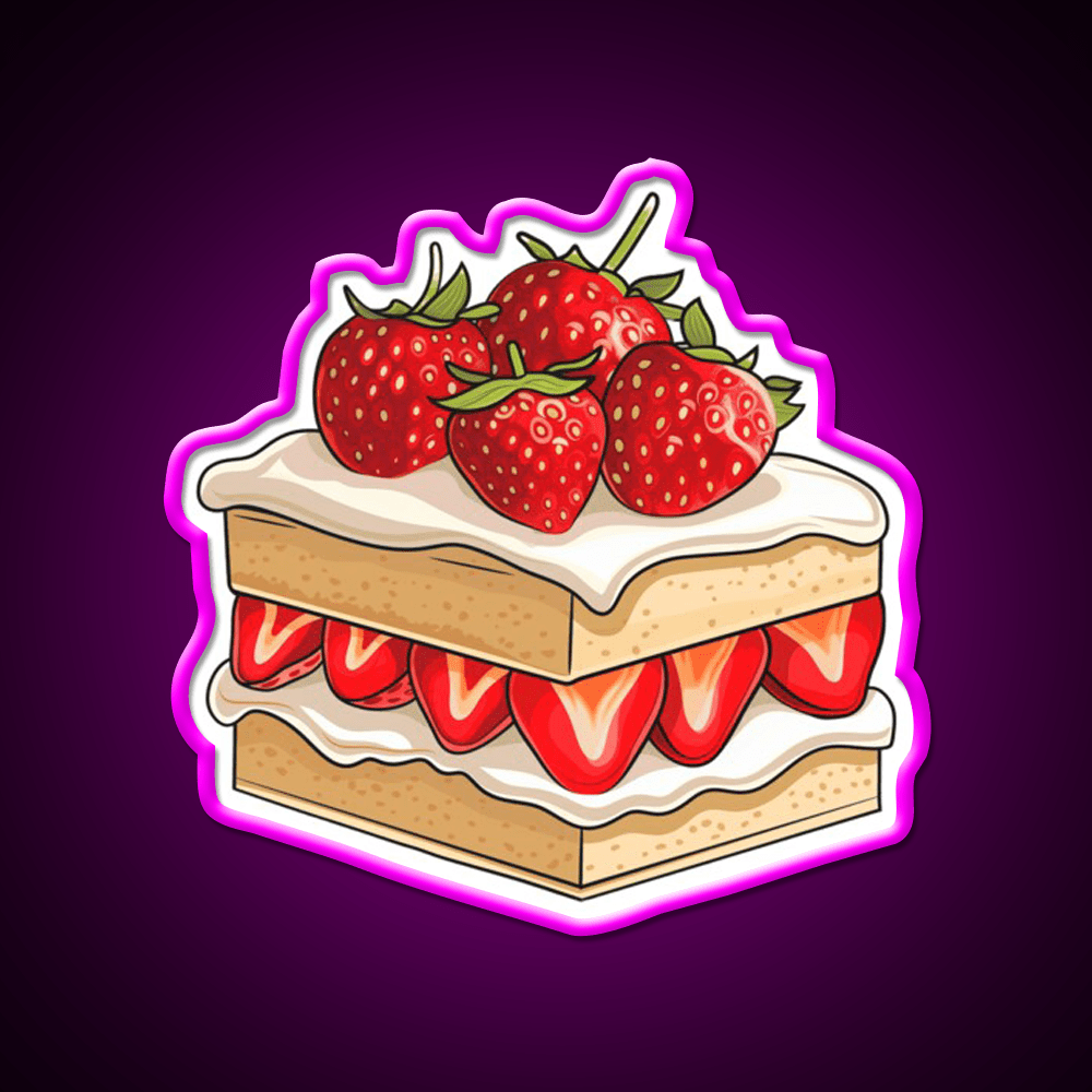 Strawberry Shortcake Snack Food Led Neon Sign Rgb Color - Shineneon