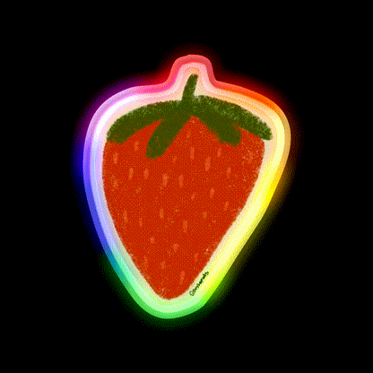 Strawberry Snack Food Led Neon Sign For Snack Room Rgb Color - LED neon sign close-up detail