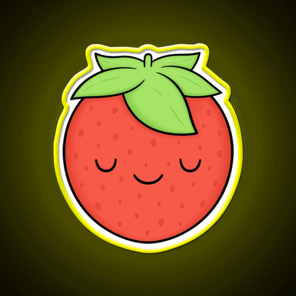 Strawberry Snack Food Led Neon Sign Rgb Color - Custom LED neon sign front view