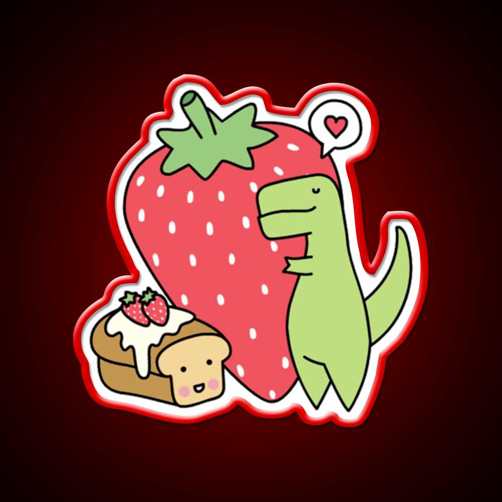 Strawberry Snack Loof Timmy Snack Food Led Neon Sign Rgb Color - Shineneon