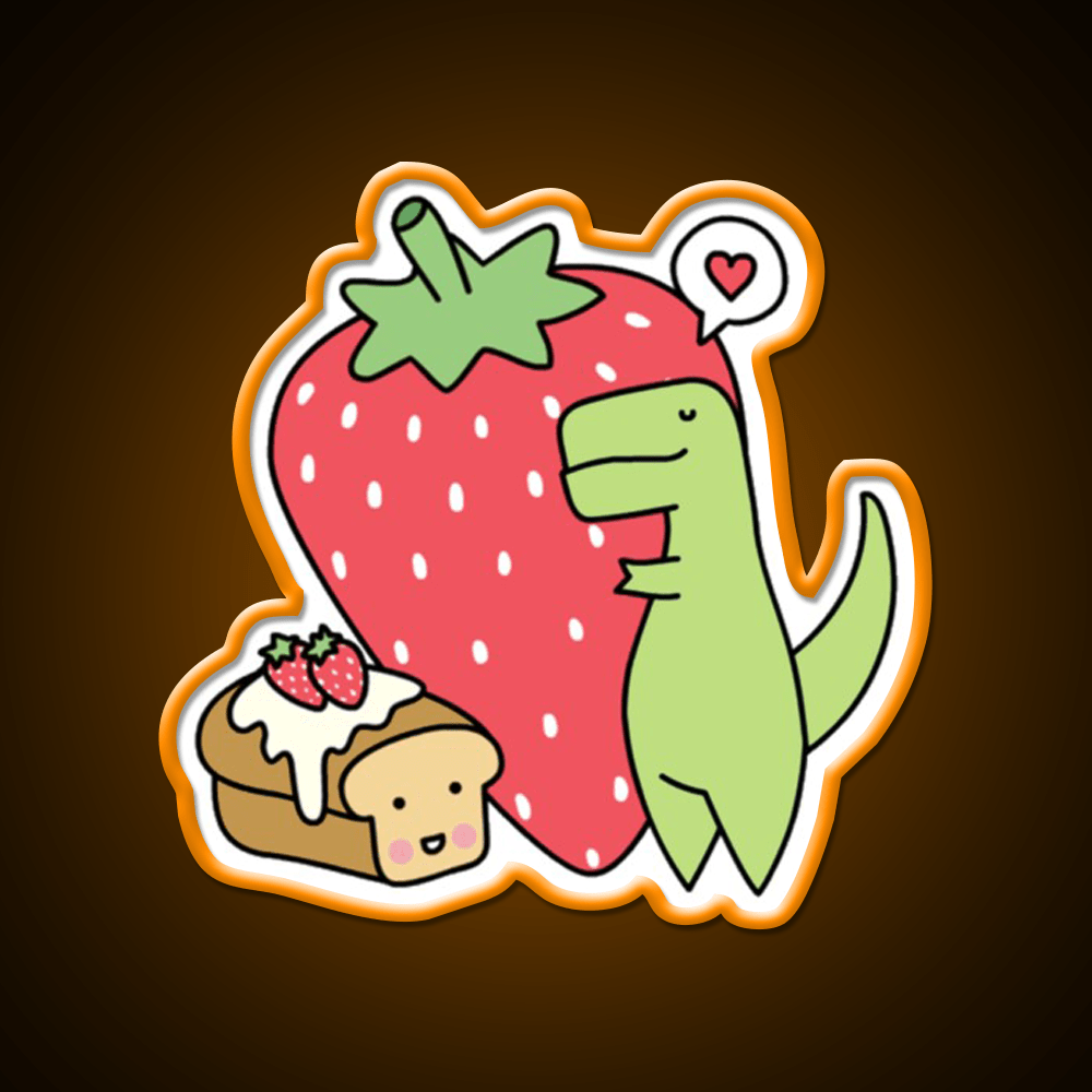 Strawberry Snack Loof Timmy Snack Food Led Neon Sign Rgb Color - Shineneon