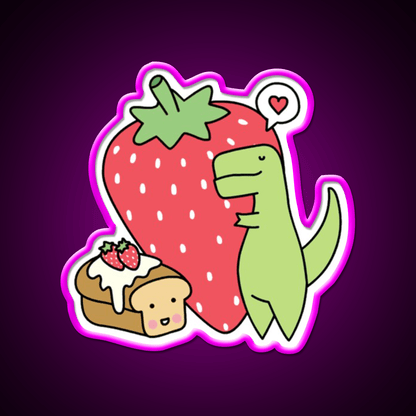 Strawberry Snack Loof Timmy Snack Food Led Neon Sign Rgb Color - Shineneon