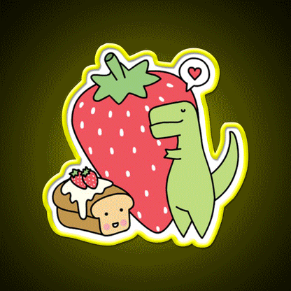 Strawberry Snack Loof Timmy Snack Food Led Neon Sign Rgb Color - Custom LED neon sign front view