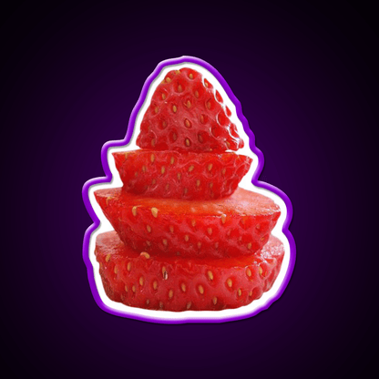 Strawberry Stack Snack Food Led Neon Sign Rgb Color - Shineneon
