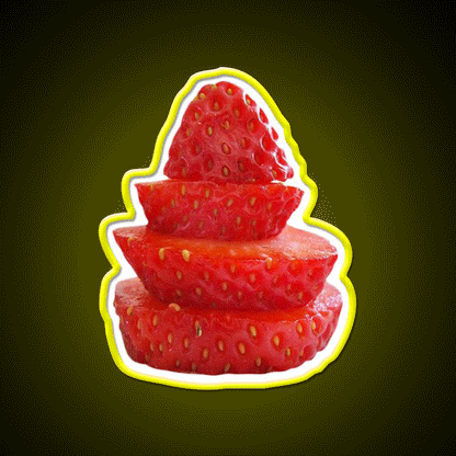 Strawberry Stack Snack Food Led Neon Sign Rgb Color - Custom LED neon sign front view
