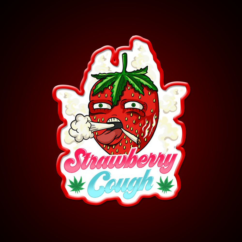 Strawberry Strain Weed Cough Hemp Inspired Green Leaf Led Neon Sign Rgb Color - LED neon sign view 10
