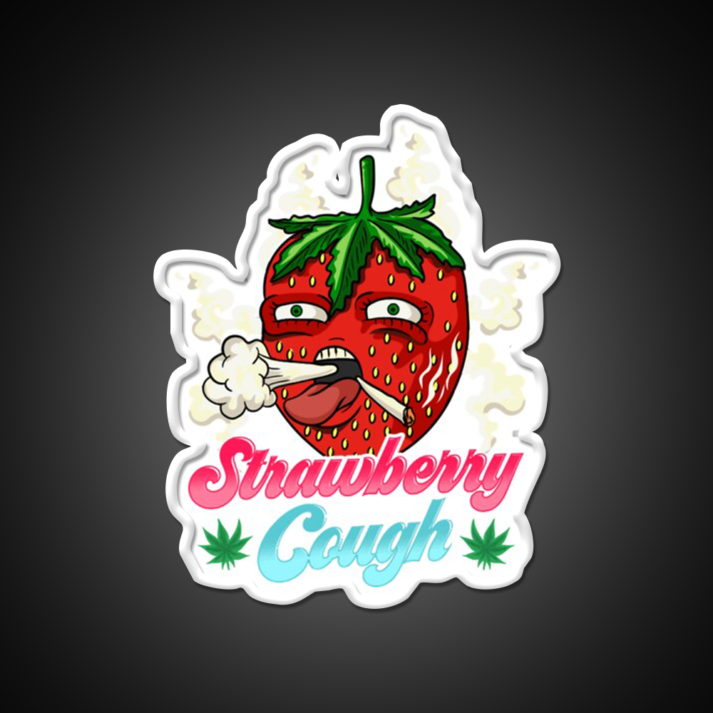 Strawberry Strain Weed Cough Hemp Inspired Green Leaf Led Neon Sign Rgb Color - LED neon sign view 11