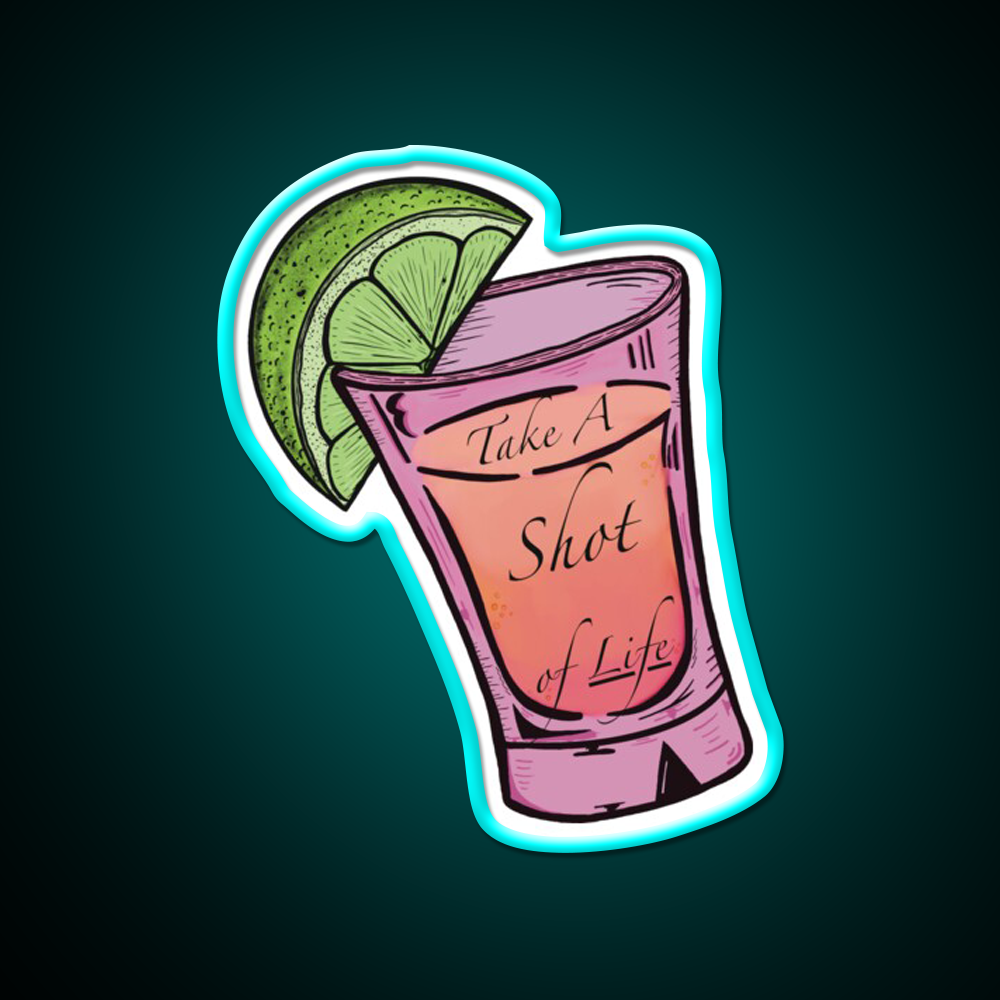 Strawberry Tequila Sunrise Take A Shot Party Drink Tequila Led Neon Sign Rgb Color