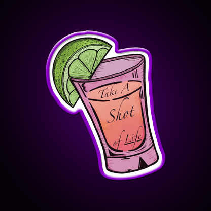 Strawberry Tequila Sunrise Take A Shot Party Drink Tequila Led Neon Sign Rgb Color - Shineneon