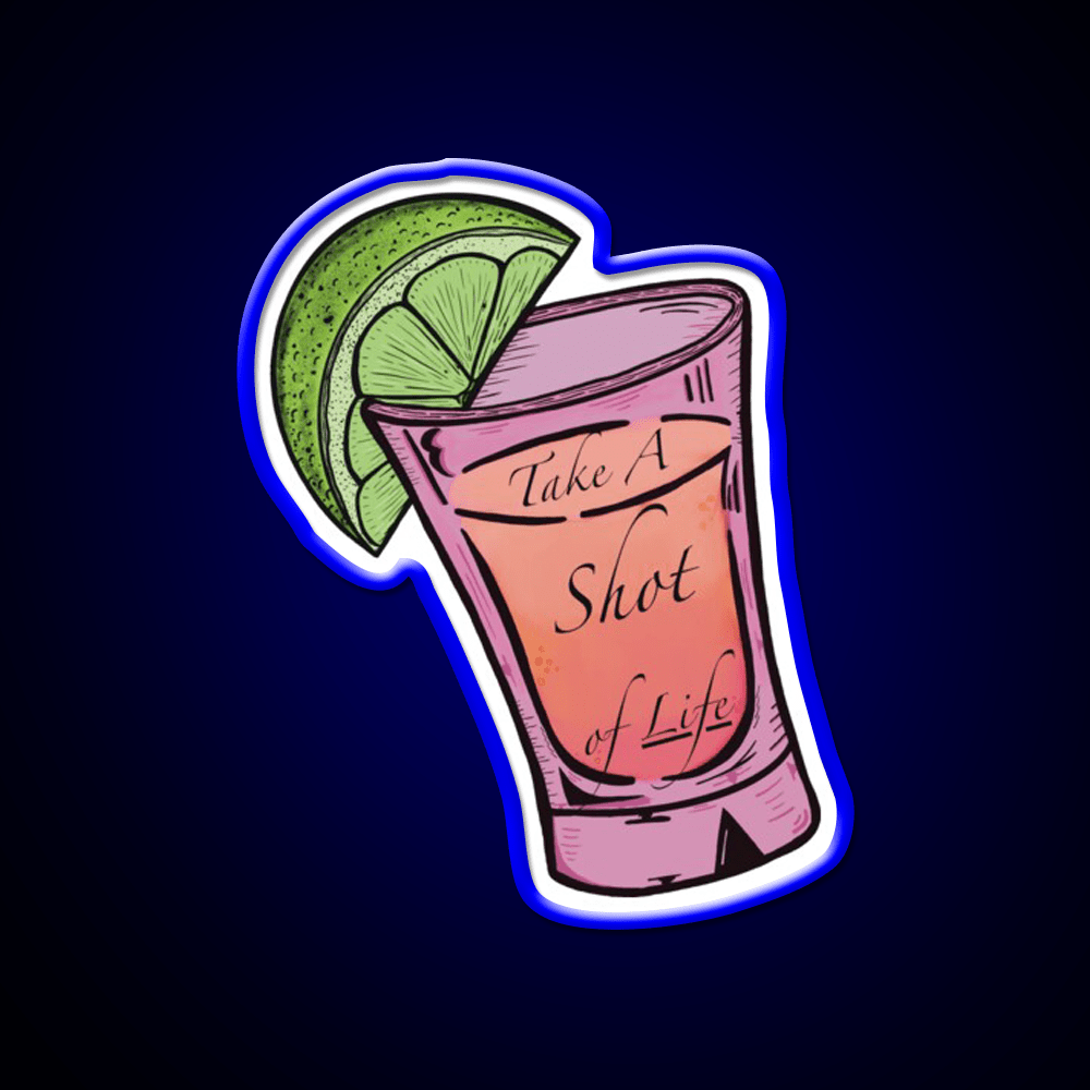 Strawberry Tequila Sunrise Take A Shot Party Drink Tequila Led Neon Sign Rgb Color - Shineneon