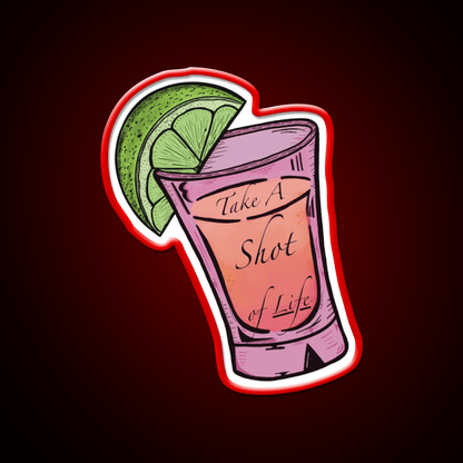 Strawberry Tequila Sunrise Take A Shot Party Drink Tequila Led Neon Sign Rgb Color - Shineneon