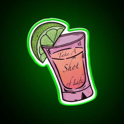 Strawberry Tequila Sunrise Take A Shot Party Drink Tequila Led Neon Sign Rgb Color - Shineneon