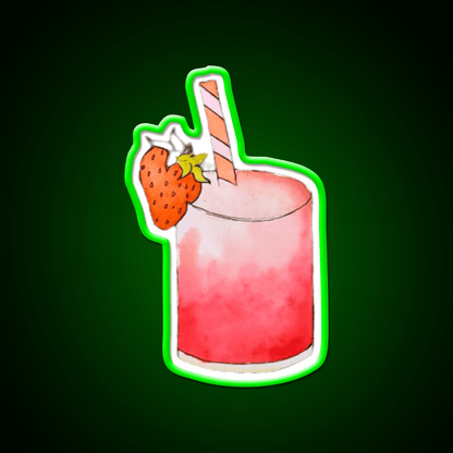 Strawberry Watercolor Cocktail Bar Decor Led Neon Sign Rgb Color - Shineneon