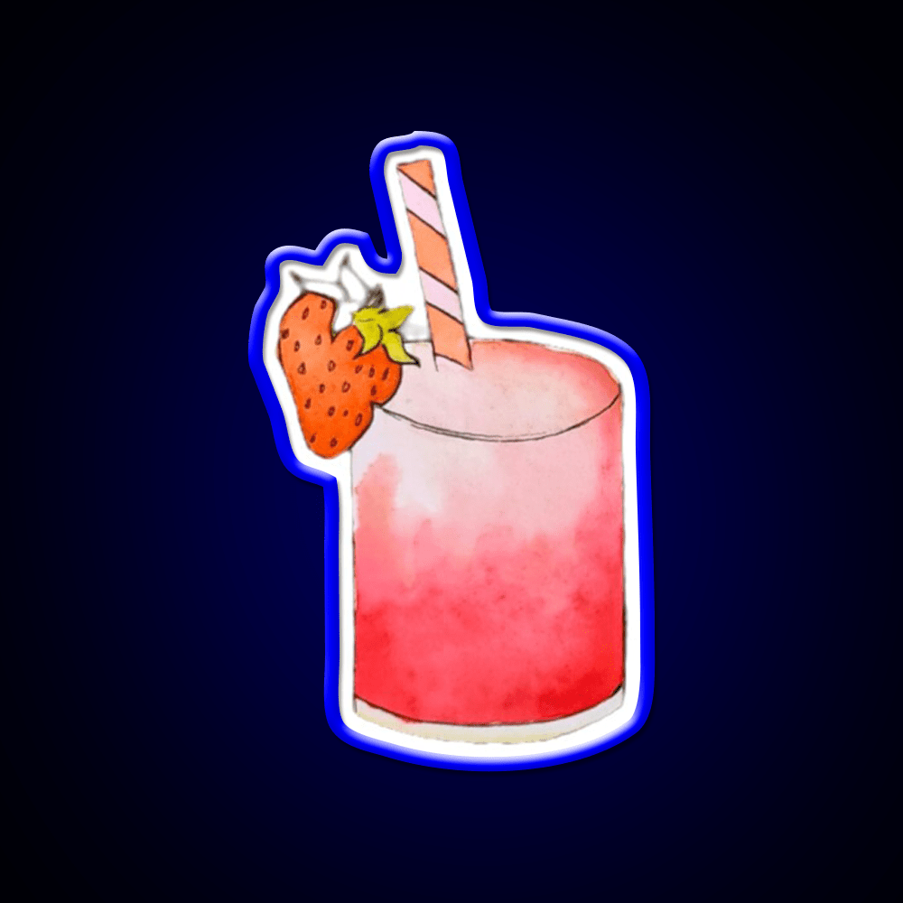 Strawberry Watercolor Cocktail Bar Decor Led Neon Sign Rgb Color - Shineneon