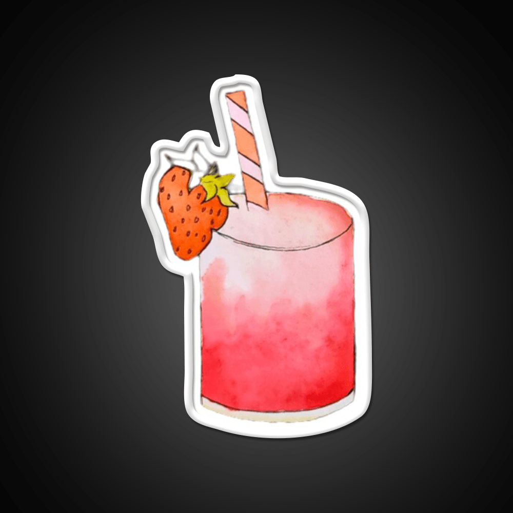 Strawberry Watercolor Cocktail Bar Decor Led Neon Sign Rgb Color - Shineneon