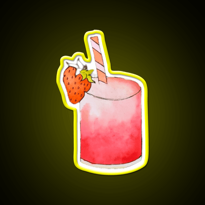 Strawberry Watercolor Cocktail Bar Decor Led Neon Sign Rgb Color - Shineneon
