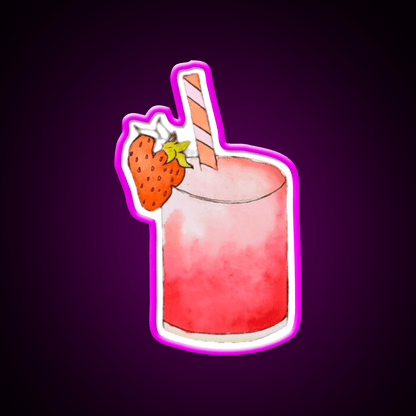 Strawberry Watercolor Cocktail Bar Decor Led Neon Sign Rgb Color - Shineneon