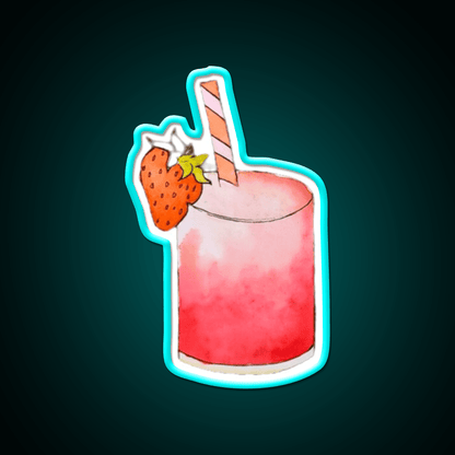 Strawberry Watercolor Cocktail Bar Decor Led Neon Sign Rgb Color - Shineneon