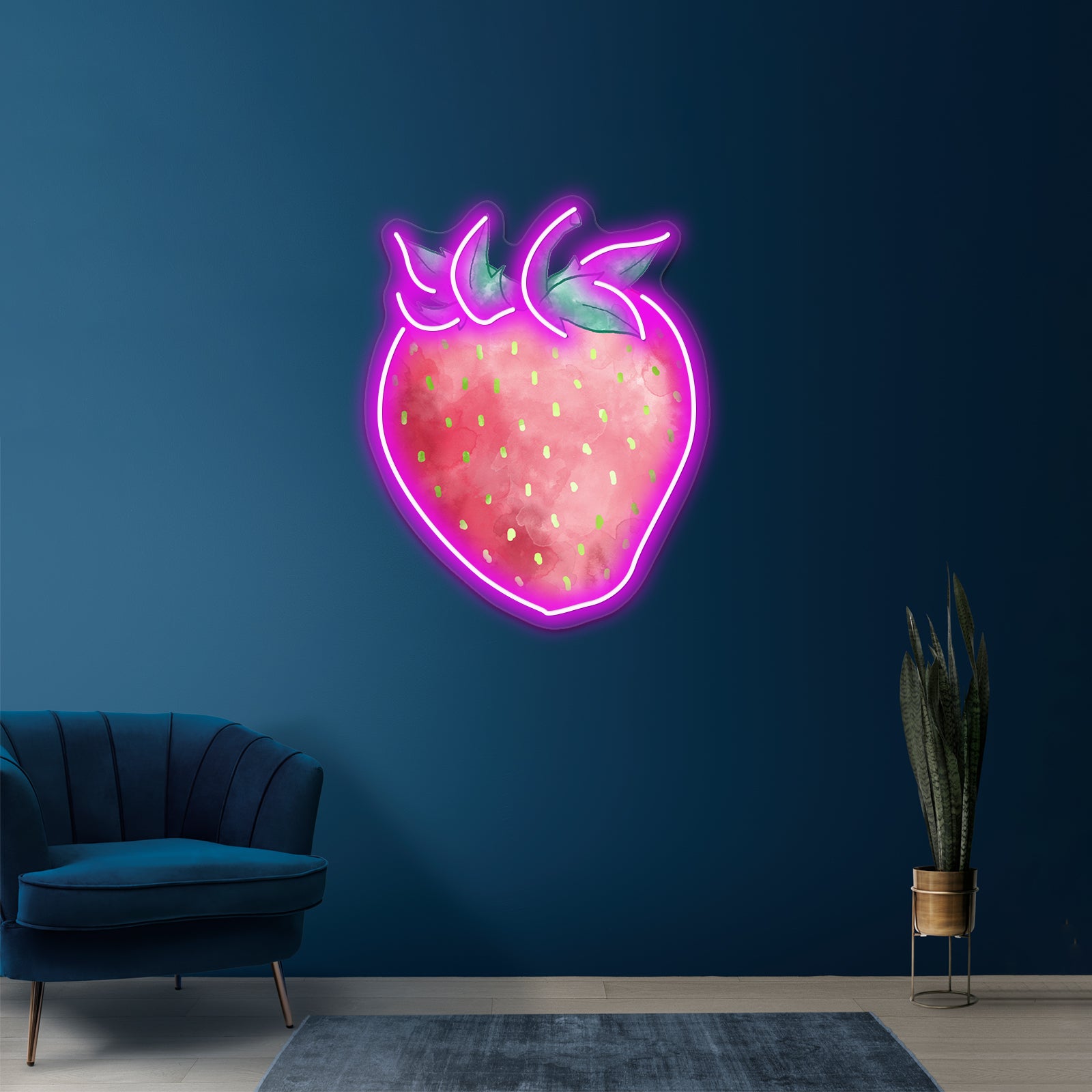 Strawberry Watercolor Neon Sign Artwork For Led Signs For Business | Shineneon