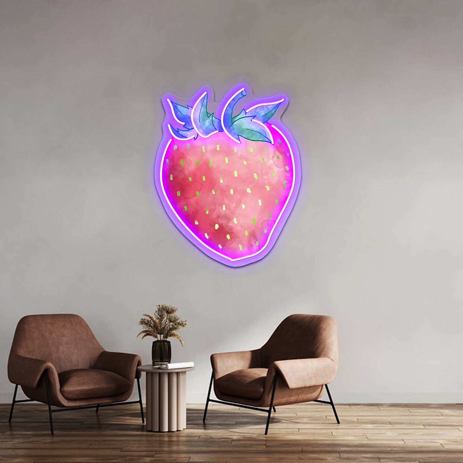 Strawberry Watercolor Neon Sign Artwork For Led Signs For Business | Shineneon