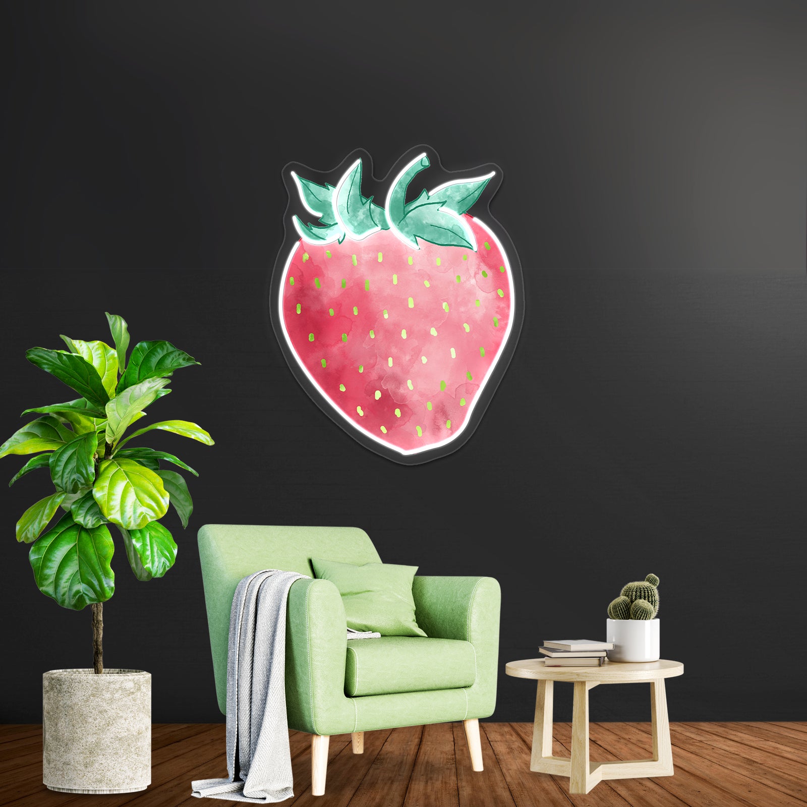 Strawberry Watercolor Neon Sign Artwork For Led Signs For Business | Shineneon