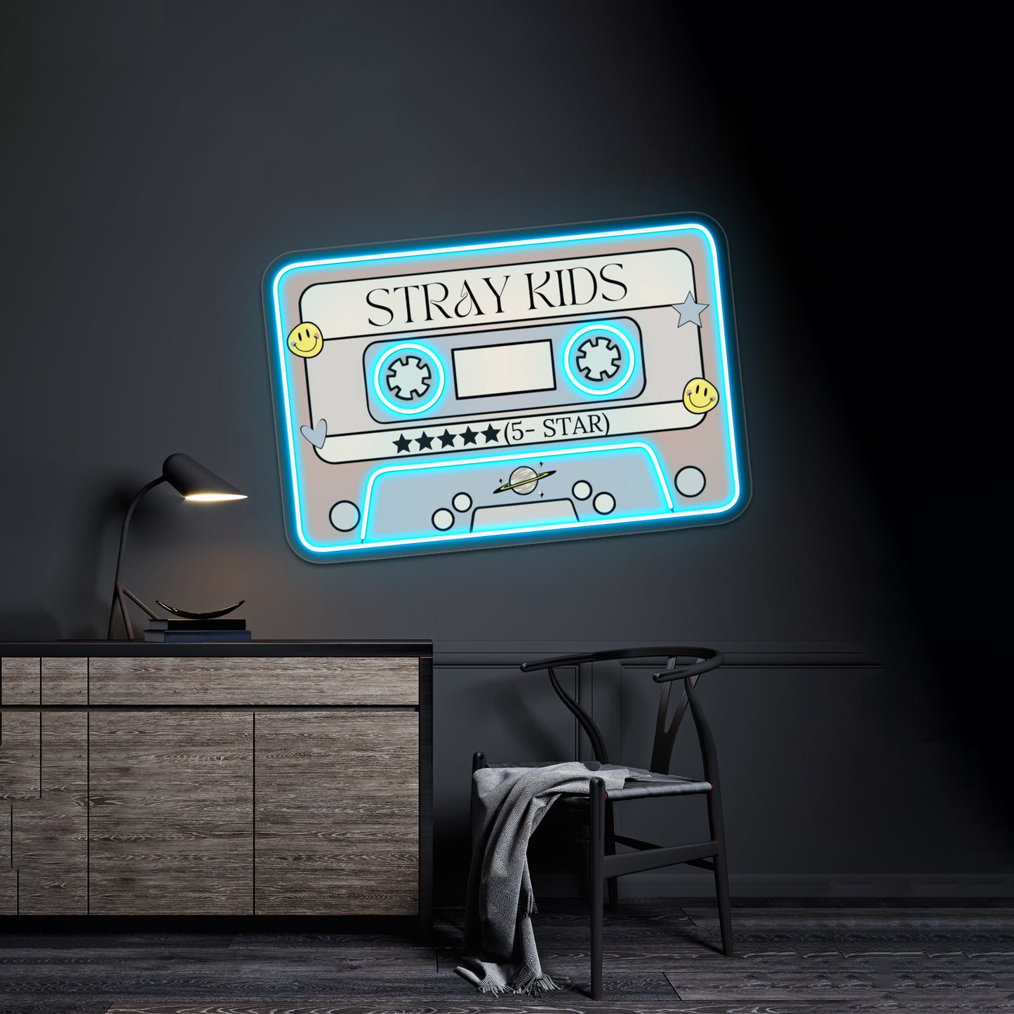 Stray Kids 5star Retro Pastel Cassette Tape Artwork Neon Signs For Sale