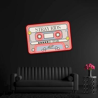 Stray Kids 5star Retro Pastel Cassette Tape Artwork Neon Signs For Sale