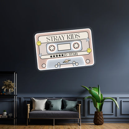 Stray Kids 5star Retro Pastel Cassette Tape Artwork Neon Signs For Sale